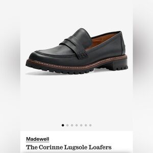 ***NEW**** Madewell Corinne Lugsole Penny Loafers in Black with Brown size 6